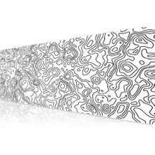 Klasse Pro - 6 Farklı Model Dikişli Kenar 70X30 cm Oyuncu Gaming Mouse Pad (White Map Lines)