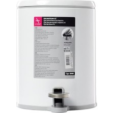 Cigo Çöp Kovası Pedallı 6 Lt Beyaz Içi Gri