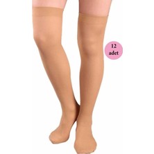 Esranın Dünyası 12 Adet Mus Kaçmaz Lastikli Çorap 70 Denye 38 Bronz