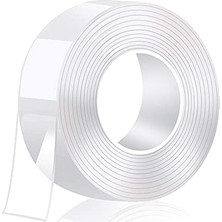 5m Çift Taraflı Bant Ekstra Güçlü Yıkanabilir Ince Nano Bant, Halı, Ev, Mutfak, Araba Veya Ofis Için Şeffaf ve Çıkarılabilir Çift Taraflı Bant