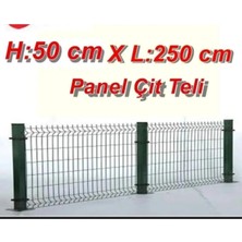Msy Garden Fenc 50 x 250CM -5 Adet Yeşil Panel Çit Takımı Galvanizli Çit Teli Direkler Dahildir Puntalı Tel Çit