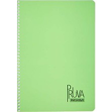 Pruva A4 Pet Spiralli Karton Kapaklı Defter 144 Yaprak - Kareli - Yeşil