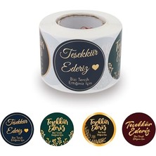 Teşekkür Ederiz Etiketi Pp Metalize 5cm Çapında 500 Adet Müşterilerinize Minnterlığınızı Gösterin.