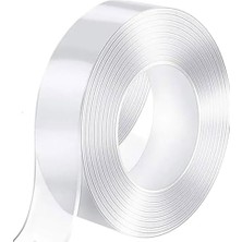 Promosyonca Çift Taraflı Yapışkan Bant, Ekstra Güçlü, Şeffaf, Ince, Iz Bırakmaz, Kaymaz, 3 Metre