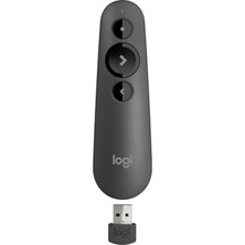 Logitech R500S Sunucu, Lazer Sınıfı 1, Bluetooth ve USB Için, Evrensel Uyumlu, 20 Metre Menzil, Yapılandırılabilir, 12 Ay Çalışma Süresine Sahip Akıllı Pil Kullanımı, Koyu Gri