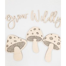 Mantar Figürlü Ahşap Hazeran Görünümlü Duvar Dekoru