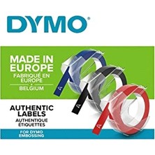 3D Plastik Kabartma Şerit (9 mm x 3 Mt), 3'lü Paket, Siyah/kırmızı/mavi - S0847750