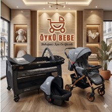 Öykü Bebek Diyarı Confor Yeni Doğan 3lü Bebek Çeyiz Seti Bebek Arabası - Taşıma Puset - Anne Yanı Asansörlü Park Beşik