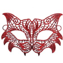 Zenvia Kırmızı Dantel Masquerade Maskesi 8 No