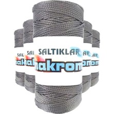 Esranın Dünyası 5 Adet Polyester Makrome Ipi 423 Gri 100 gr