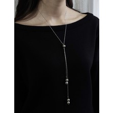 Gistoria Sallantılı Top Figürlü Tasarım Gümüş Renk Y Kolye