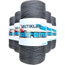Esranın Dünyası 5 Adet Polyester Makrome Ipi 420 Koyu Gri 100 gr