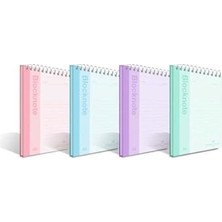 Faber-Castell Pastel Renk Bloknot, A4, 80 Yaprak, Düz Sayfa, Karton Kapak, Spiral Cilt, 70G Kağıt, Asorti Renkler, Tekli Paket