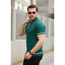 Bi Baksana Erkek Fermuarlı Yakalı Kısa Kollu T-Shirt