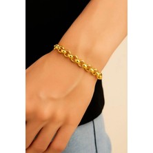 Yümanın Yumağı Altın Renk Doc Zincir Unisex Bijuteri Bileklik