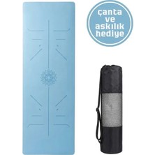 XTR Fitness Yoga Matı Extra Konforlu- 8mm Kalınlık, Ekolojik Tpe Pilates Egzersiz Minderi Gök Mavisi