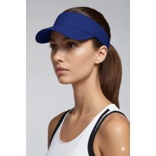 Belifanti Collection Saks Mavisi Tenis Vizör Şapka Ayarlanabilir Hafif Spor Güneşlik Unisex