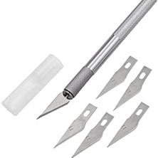 Knife Tasarım Hobi Neşter Kretuar Bıçağı 5 Uç Yedekli Set