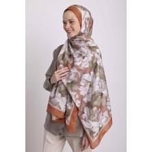 AYSHARA Mahperi  Çiçek Desenli Tek Taraflı Şal -  Bakır Taba