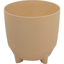 Poliwork Yuvarlak Saksı Ayaklı Sarı 5 Lt – 20,5 cm İskandinav Tarzı Ayaklı Modern Saksı