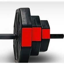 Nuvvo Tan Spor 100 kg Düz Bar (150 Cm) + Z Bar (120 Cm) Dambıl Halter Full Set Kırmızı Kapaklı