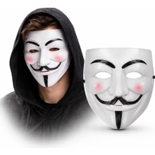 V Mask Premium Vendetta Beyaz Maske (Guy Fawkes Stil)