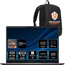 Asus Expertbook P3 Amd Ryzen Aı 5 330 8gb 2tb 14" Fhd+ W11H Taşınabilir Bilgisayar & Per4 Çanta PM3406R516512G0DP354