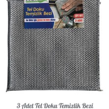 Miosse Home 3'lü Paket Çizilmez Metalik Tel Bulaşık Bezi Ovalama Bezi