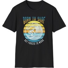 Tişört Kodu Born To Surf Erkek Regular Fit Tişört – Yaz Temalı Dalga & Sörf Baskılı T-Shirt