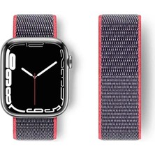Vigordurus Newface Apple Watch 42MM Hasırlı Cırtcırtlı Kordon - Pembe