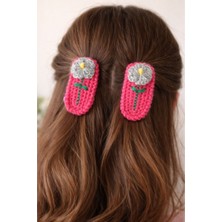 Uretti - Tuğba 9352 9201 El Yapımı Çiçekli Tasarım Toka - 6 cm