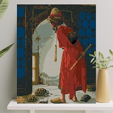 Sayılarla Boyama Tuval Seti Fırça Boya Dahil (Çıtalı) 40X50 cm - Kaplumbağa Terbiyecisi