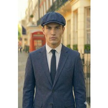Belifanti Collection Erkek Lacivert Yazlık Keten Şapka Ingiliz Modern Peaky Blinders Stili