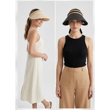 5.Mevsim Hasır Vizör Şapka Siperli Güneş Koruyucu Plaj Şapkası