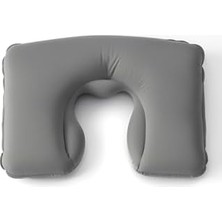Vigordurus Şişme Seyahat Yastığı Boyun Destekli Taşınabilir ve Ergonomik Tasarım Uçak Araba ve Yolculuklar Için Ideal (Gri)