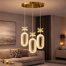 Kialed Flow LED Avize 3 Renk Işıklı Salon Mutfak Yatak Odası Plafonyer Üçlü Sarkıt