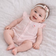 Necix Kız Bebek Yazlık Müslin Tulum 0- 6 Ay 5481 5484