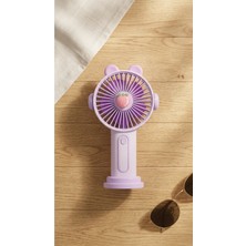 Porlisma Mini El Fanı Mor Kompakt Tasarımlı, USB Şarjlı Güçlü Taşınabilir Vantilatör FAN-PL109