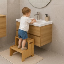 Ahşap Basamak Tabure Çocuk Banyo Wc Lavabo Merdiven Yükseltici Eğitici Kaymaz