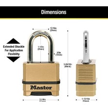 Vigordurus Dış Mekanlar Için Sağlam Şifreli Kilit, Çelik Çinko, Pirinç Kaplama, 1-1/2 Inç (1-1/2 Inç)