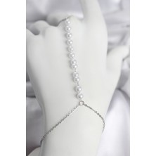 HERŞEYBURDAMODA Çelik Gümüş Renk Sıralı Incili Model Kadın Şahmeran