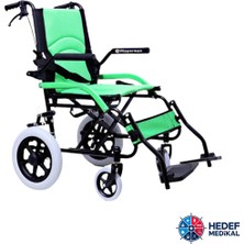 Wipperman W209 Yeşil Refakatçi Frenli Katlanabilir Tekerlekli Sandalye