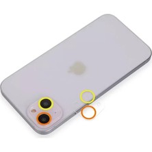 Vigordurus Newface iPhone 13 Mini Renkli Kamera Lens Koruma Cam - Sarı-Turuncu