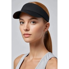 Belifanti Collection Siyah Tenis Vizör Şapka Ayarlanabilir Hafif Spor Güneşlik Unisex