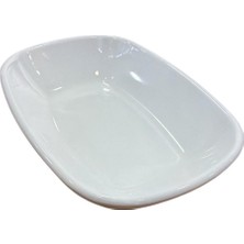 Ünsal Showroom Melamin Kırılmaz Kare Kayık Tabak Küçük Beyaz 11CM 308