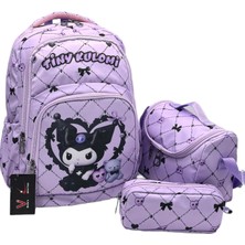 Betto's Kız Çocuk Ilk Okul Sırt Çantası 3'lü Set Ilkokul Çantası Karakter Desenli Takım Lila