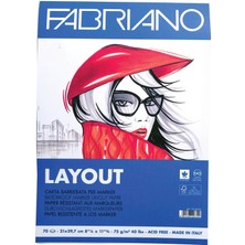 Vigordurus Fabriano Layout A4-75 Gr. Pürüzsüz ve Geçirimsiz Markör Kağıdı - Blok