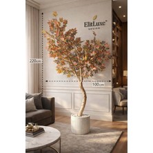 Elit Organizasyon & Tasarım Litluxe Design 220 cm Özel Hazırlık Benzersiz  Yapay Son Bahar Ağacı – Doğal Görünümlü Dekoratif Salon Ağacı