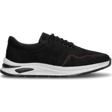 Ayakkabı Fuarı Elit MZV1010N Erkek Hakiki Nubuk Deri Casual Ayakkabı Siyah