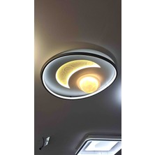 Mazel 3 Boyutlu Ay Kabartmalı Kumandalı LED Plafonyer Avize